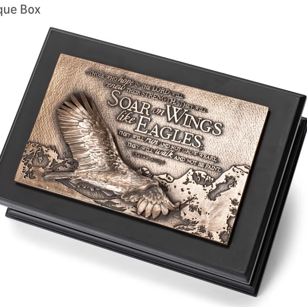 Lighthouse Christian Products Soar  Wood Sculpture Plaque Box HG103